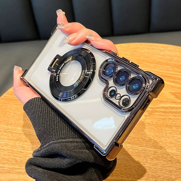 Luxus Magnet Hülle für Samsung mit Ständer