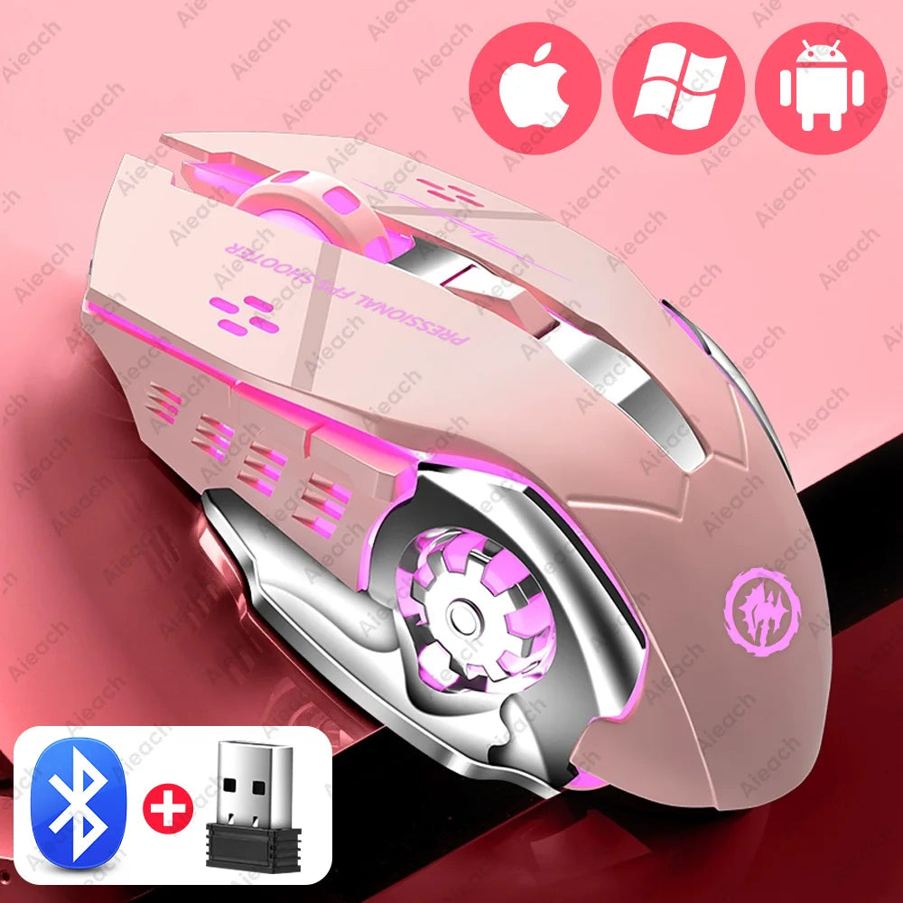 Mechanische Gaming-Maus kabellos 2000 DPI mit RGB