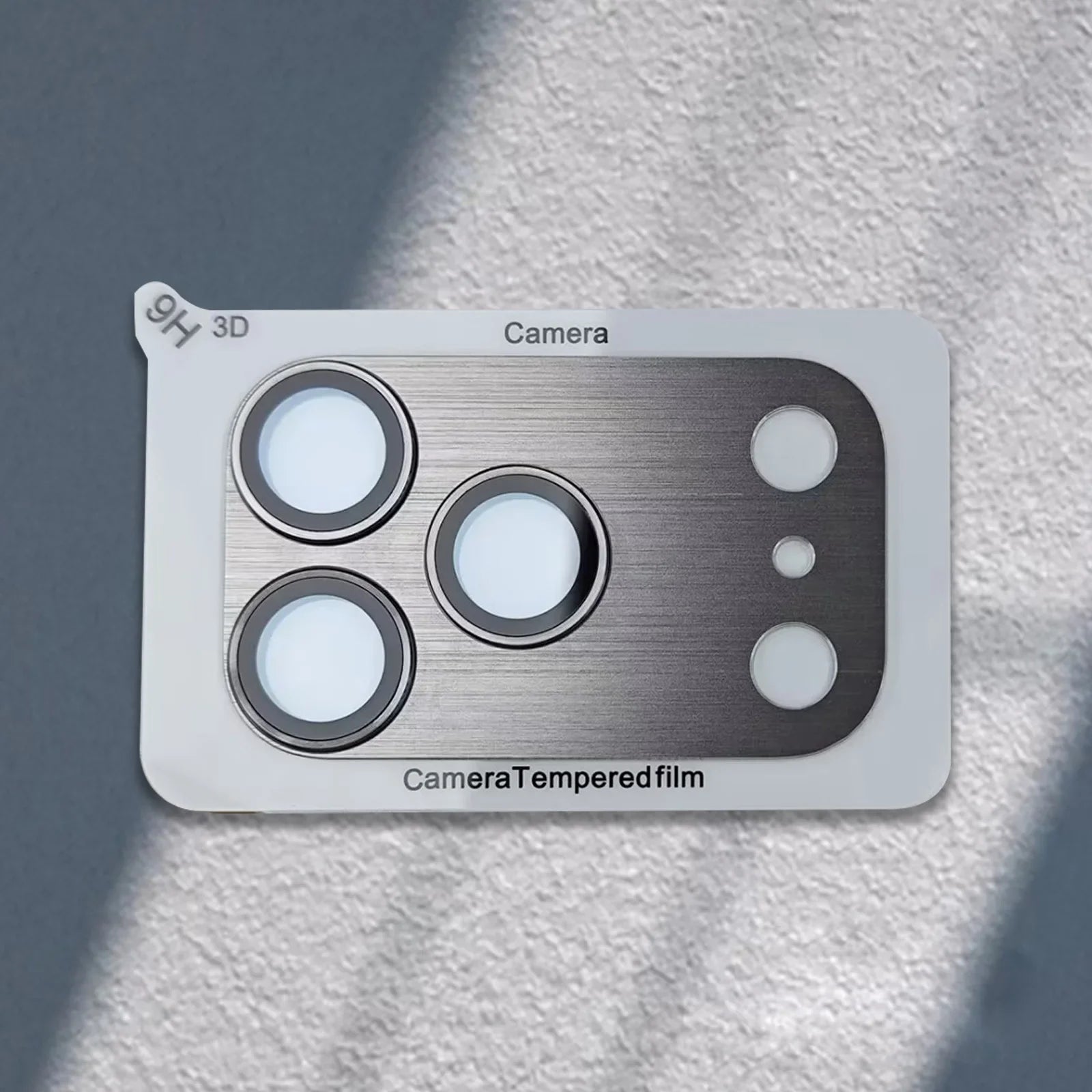 Brushed metal camera lens protector for iPhone 17 series