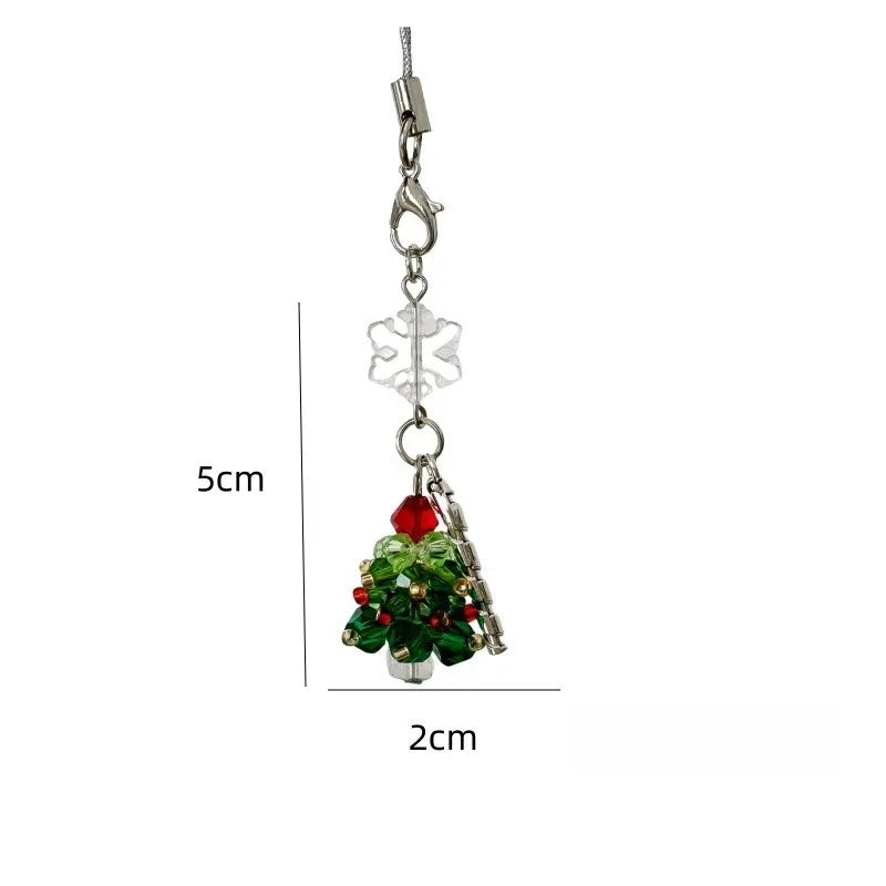 Christmas mobile phone strap with tree charm