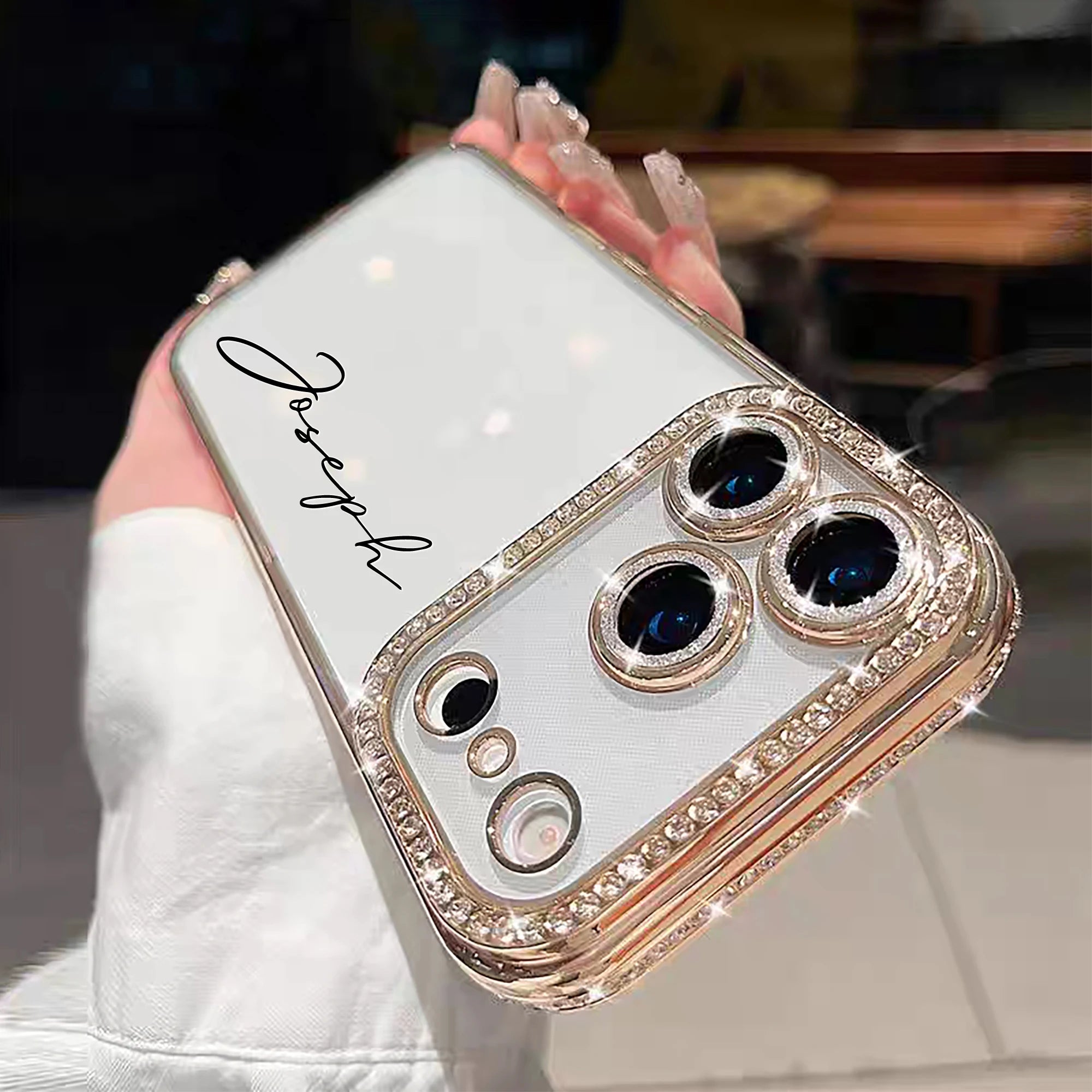 Personalisierte Glitzer-Hülle für iPhone 17