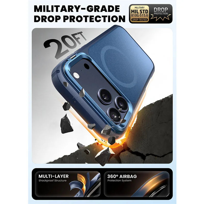 Magnetic Flip Case Full Protection with Glass &amp; Stand Function for iPhone 17 Pro Max