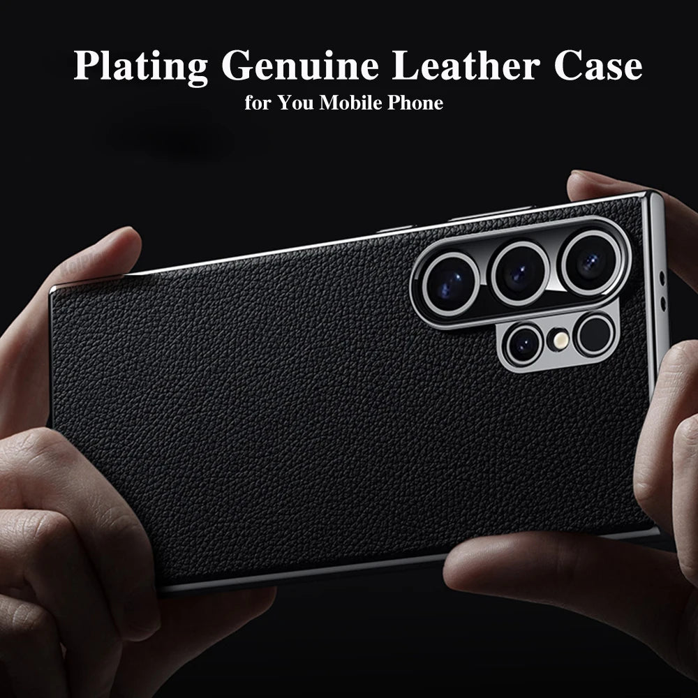 Luxuriöse Lederhülle für Samsung S25 Ultra Plus