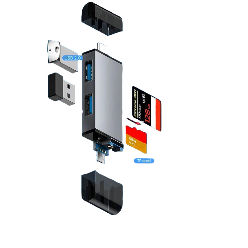7-in-1 USB 3.0 Typ-C SD TF Kartenleser Adapter
