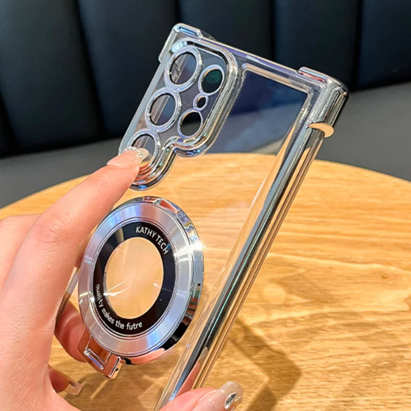Luxus Magnet Hülle für Samsung mit Ständer