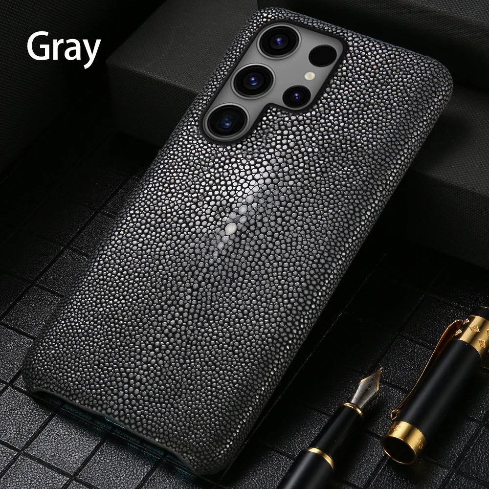 Echte Rochenleder Hülle für Samsung S25 Luxus