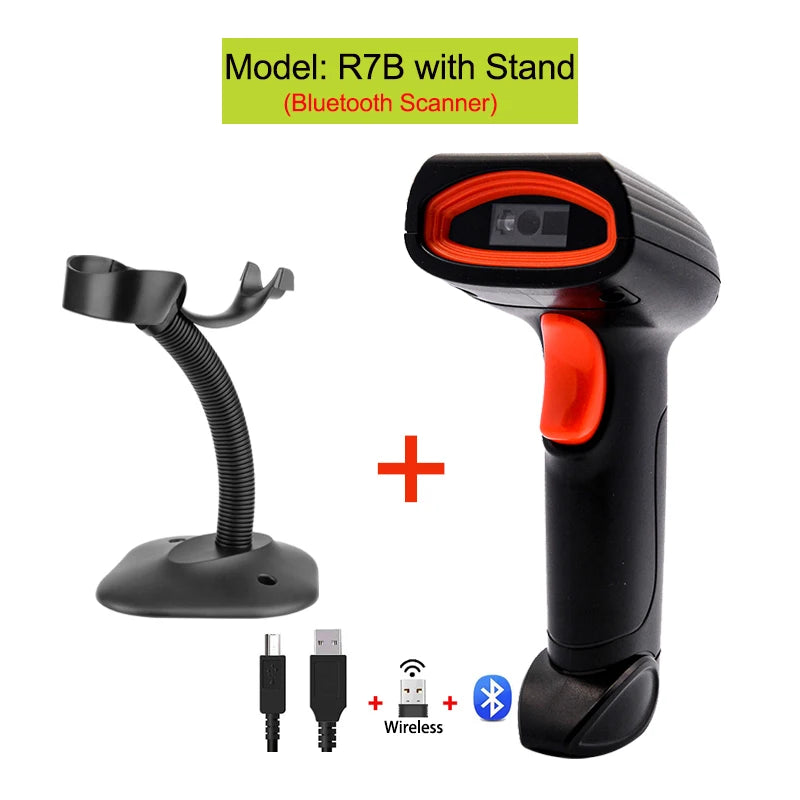 Kabelgebundener 1D-2D Scanner mit Halterung Bluetooth