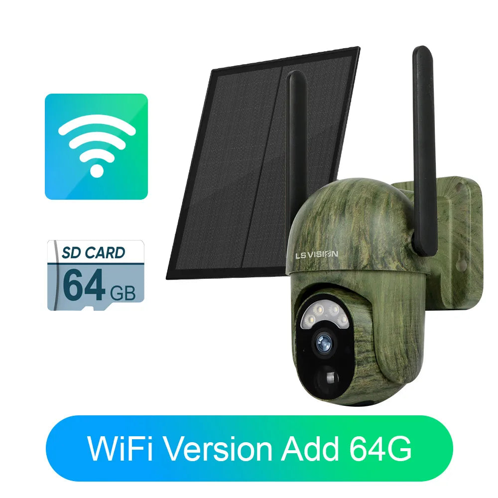 4G WiFi Solar Outdoor Camera 2K HD Color Night Vision
