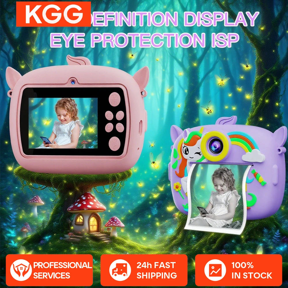 Kinder Dino Sofortbildkamera mit 1080P Dual Linse