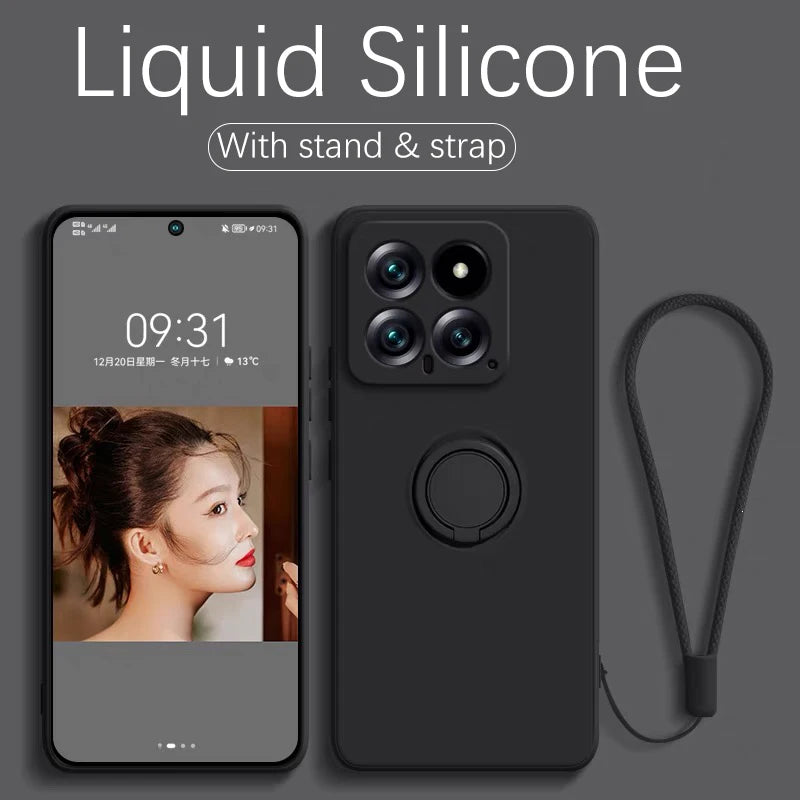 Silikonhülle mit Ringhalter für Xiaomi Mi-Serie