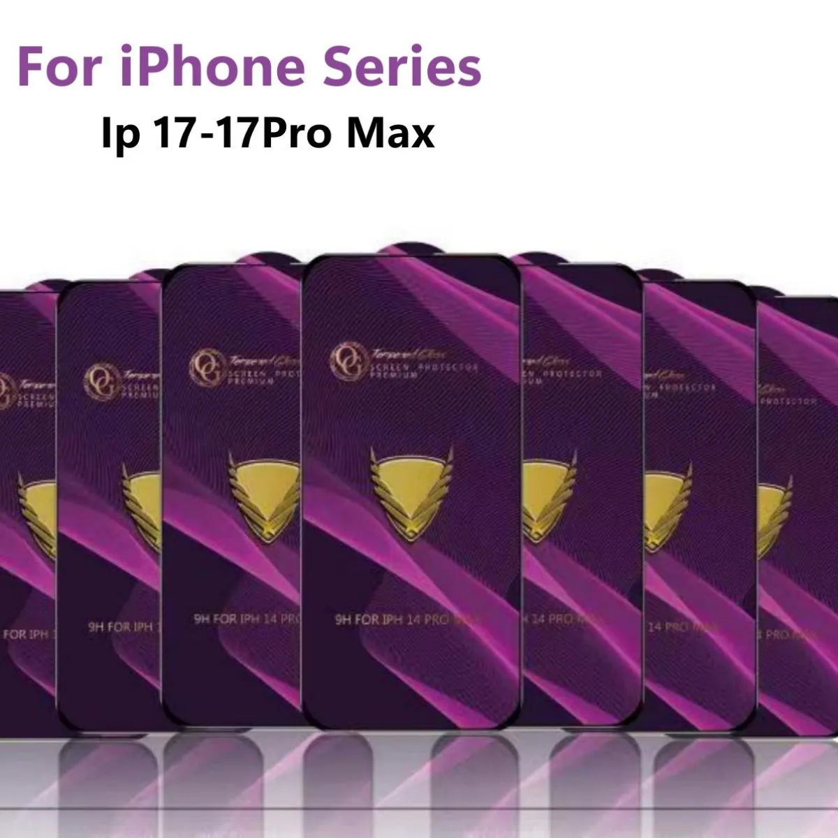 25-pack Golden Armor tempered glass screen protectors for iPhone 17