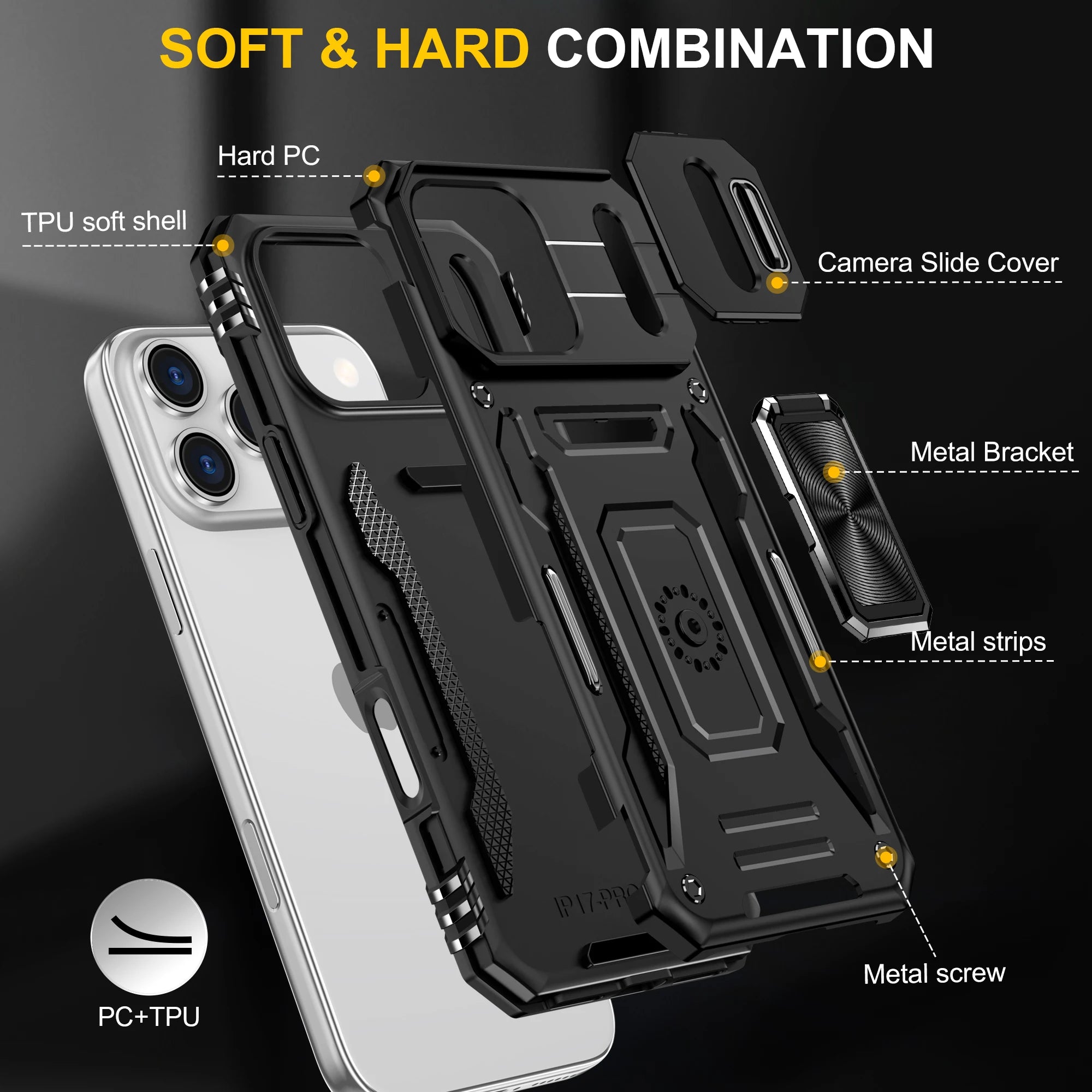 Robuste Hülle mit Kameraschutz für iPhone 17 Pro
