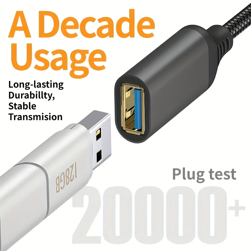LAIHONEN USB 3.0 Nylon-Verlängerungskabel