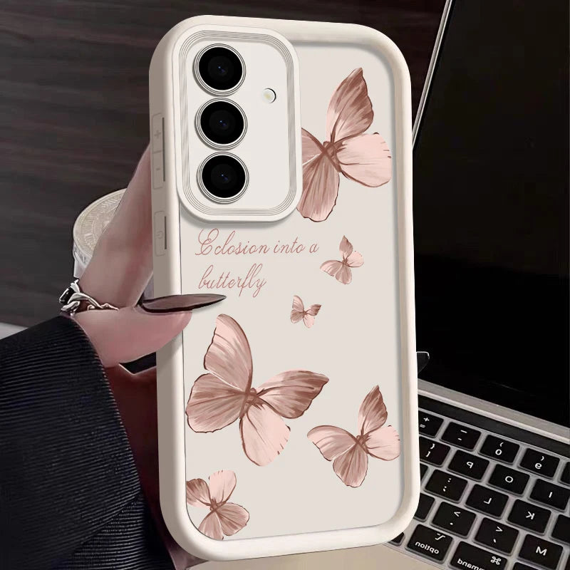 Für Samsung TPU Hülle Gold Schmetterling