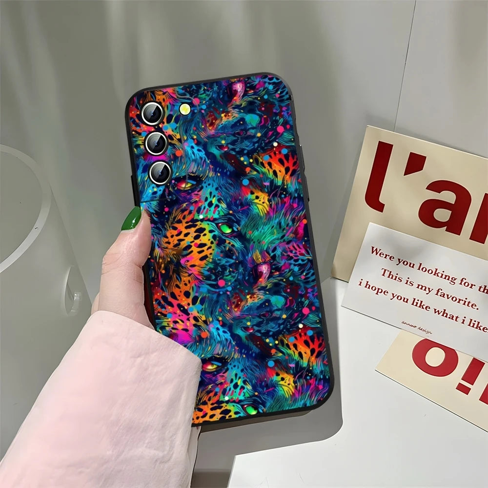 Abstrakte Tiger Mädchen Hülle für Samsung Galaxy