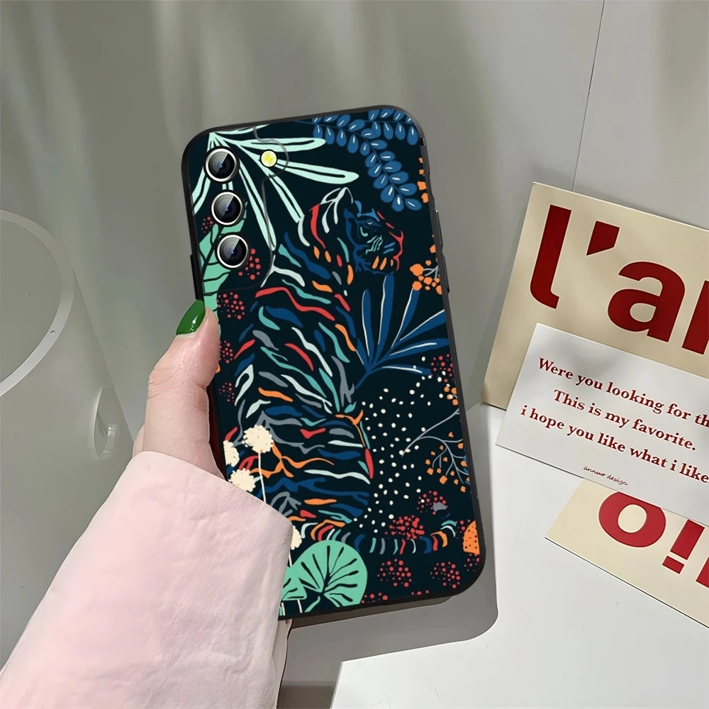 Abstrakte Tiger Mädchen Hülle für Samsung Galaxy