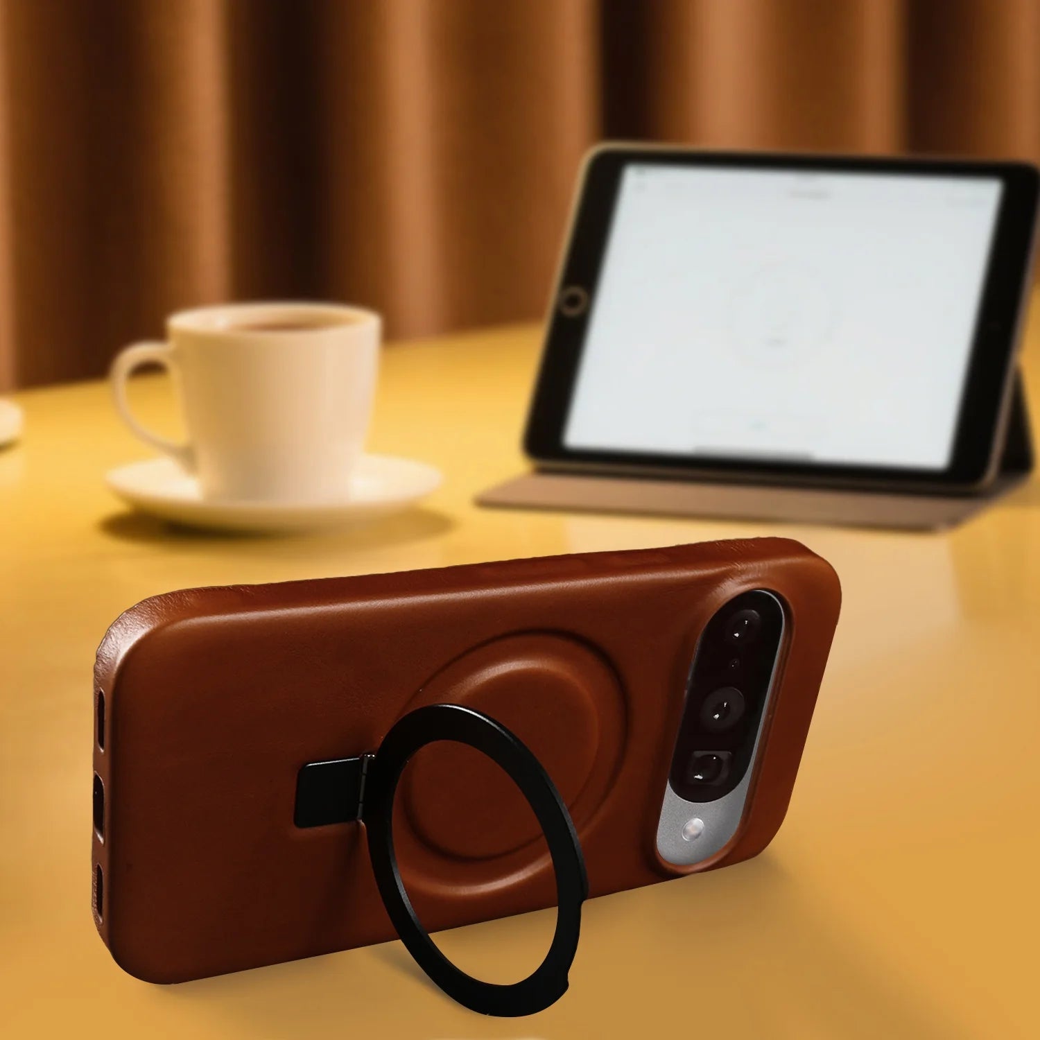 Luxus Lederhülle mit Magnethalter für Google Pixel 10