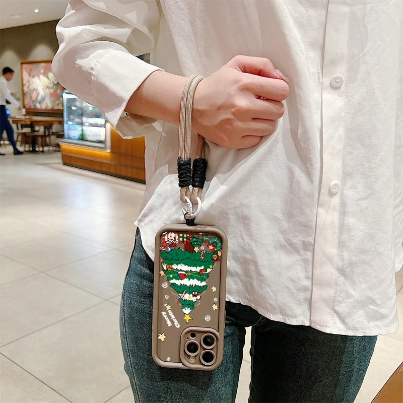 Weihnachtsmuster Lanyard Hülle für Samsung S25