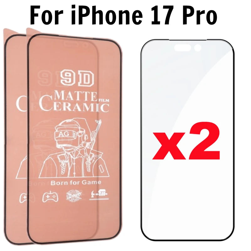 Matte ceramic screen protector for iPhone 17 series