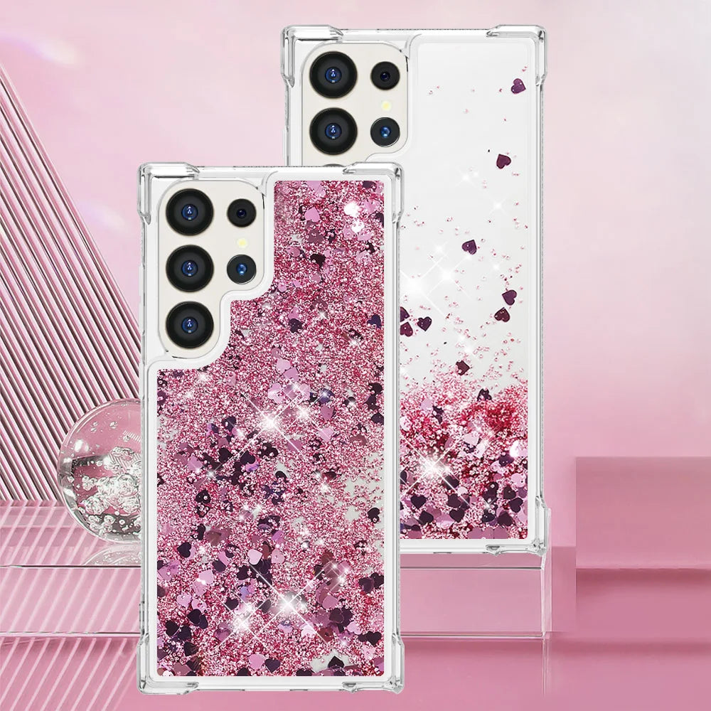 Glitzer Flüssig Hülle für Galaxy S21 bis S25