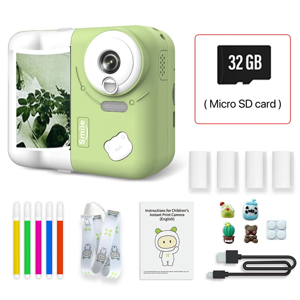 Kinderkamera Sofortbild Digitalkamera 1080P 32GB
