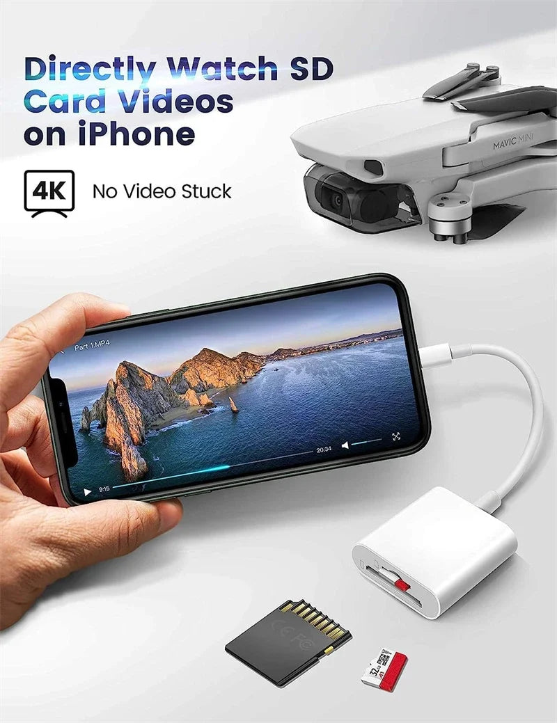 2-in-1 USB-C & Lightning SD TF Kartenadapter
