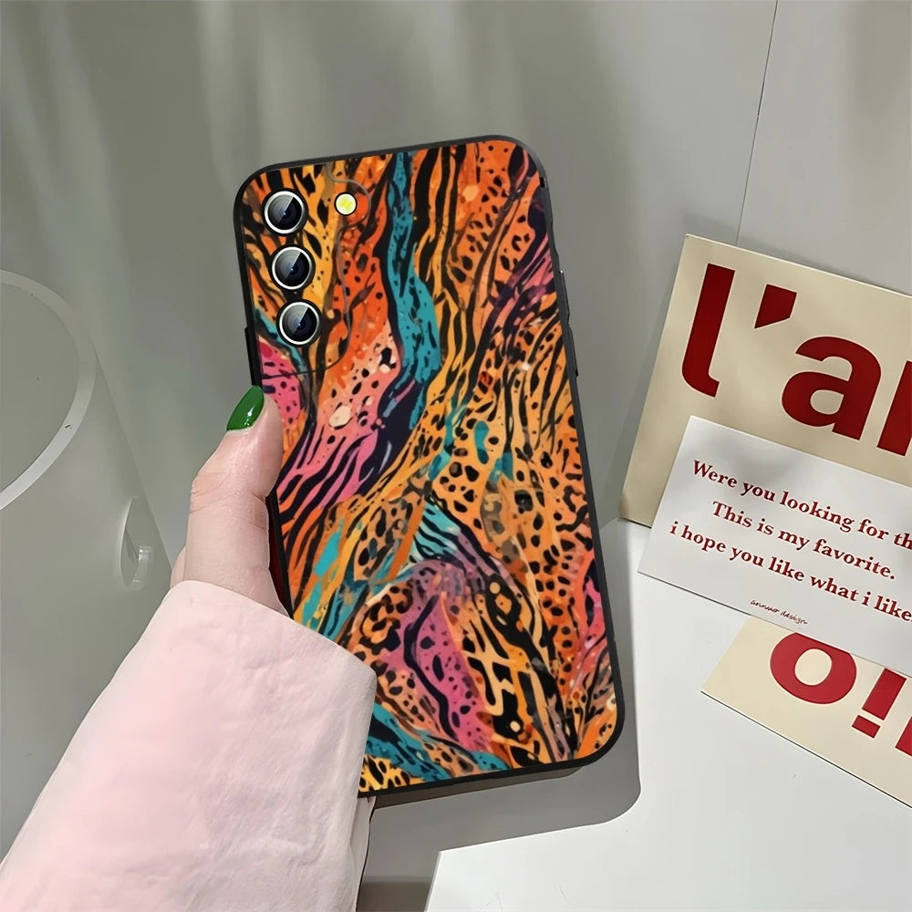 Abstrakte Tiger Mädchen Hülle für Samsung Galaxy