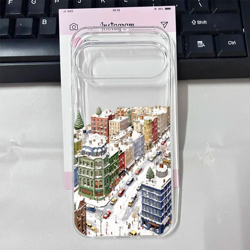 Niedliche Winter Handyhülle mit Weihnachtsmotiv für Google Pixel