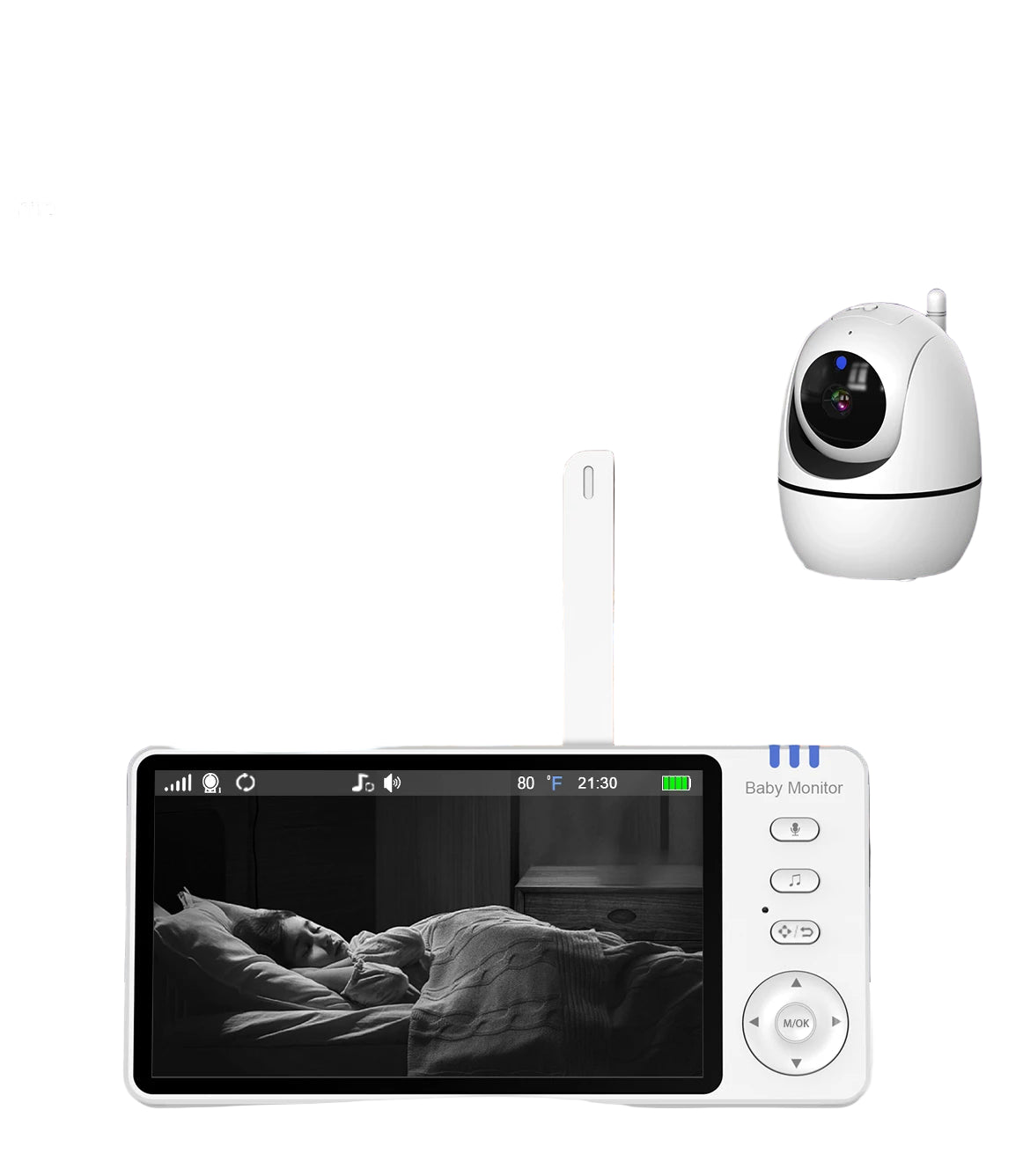 5 Zoll Baby Monitor PTZ Kamera mit Temperatur & Lieder