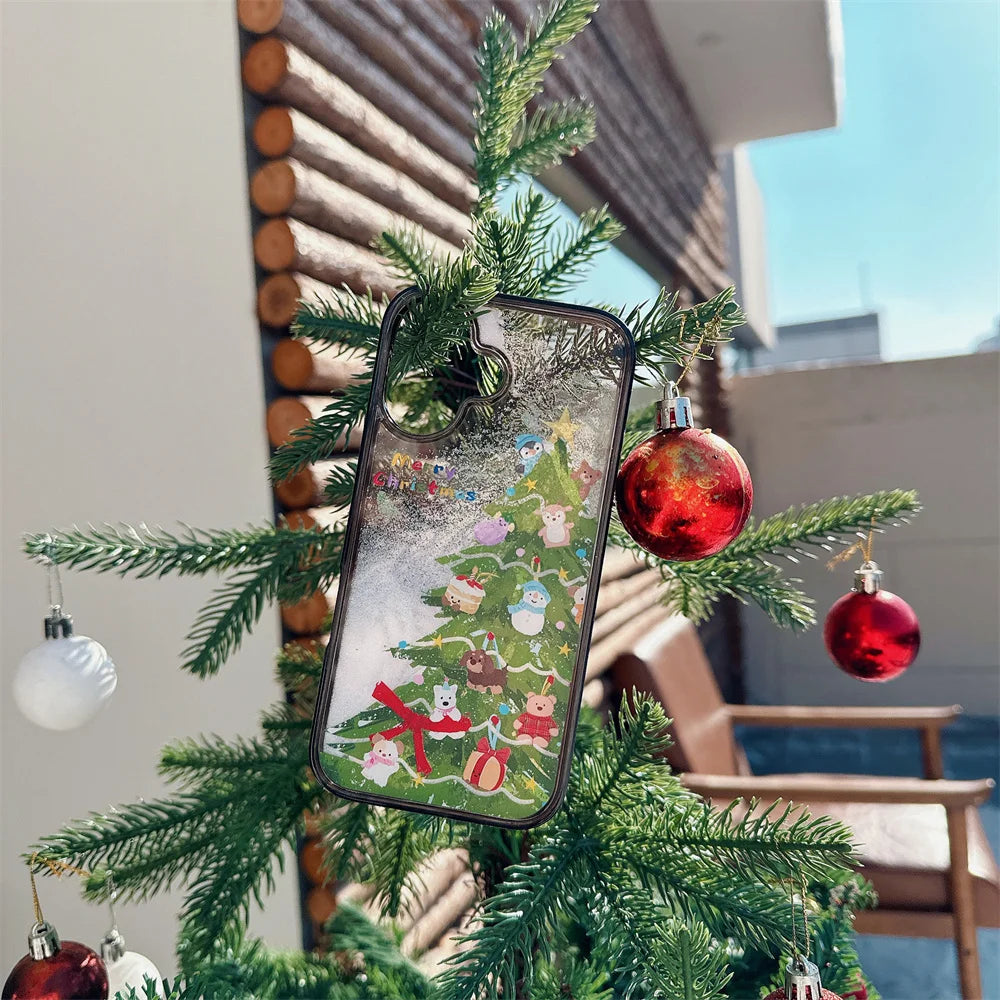 Weihnachts-Quicksand Case for iPhone 16 Liquid