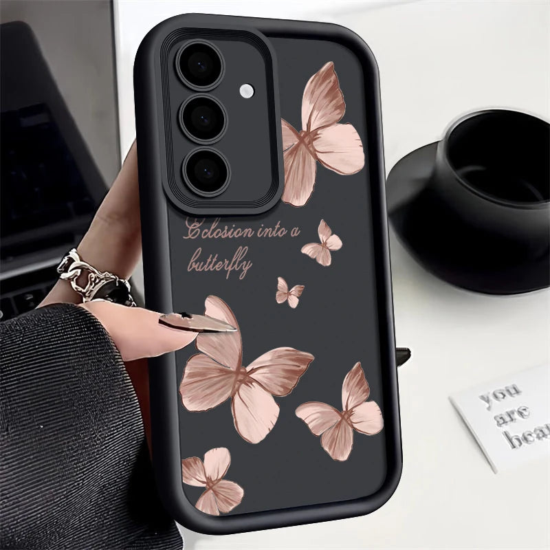 Für Samsung TPU Hülle Gold Schmetterling