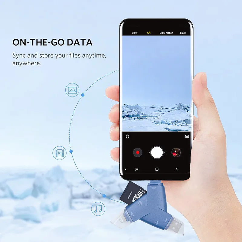 Mini SD TF Kartenleser OTG Lightning Typ-C Adapter