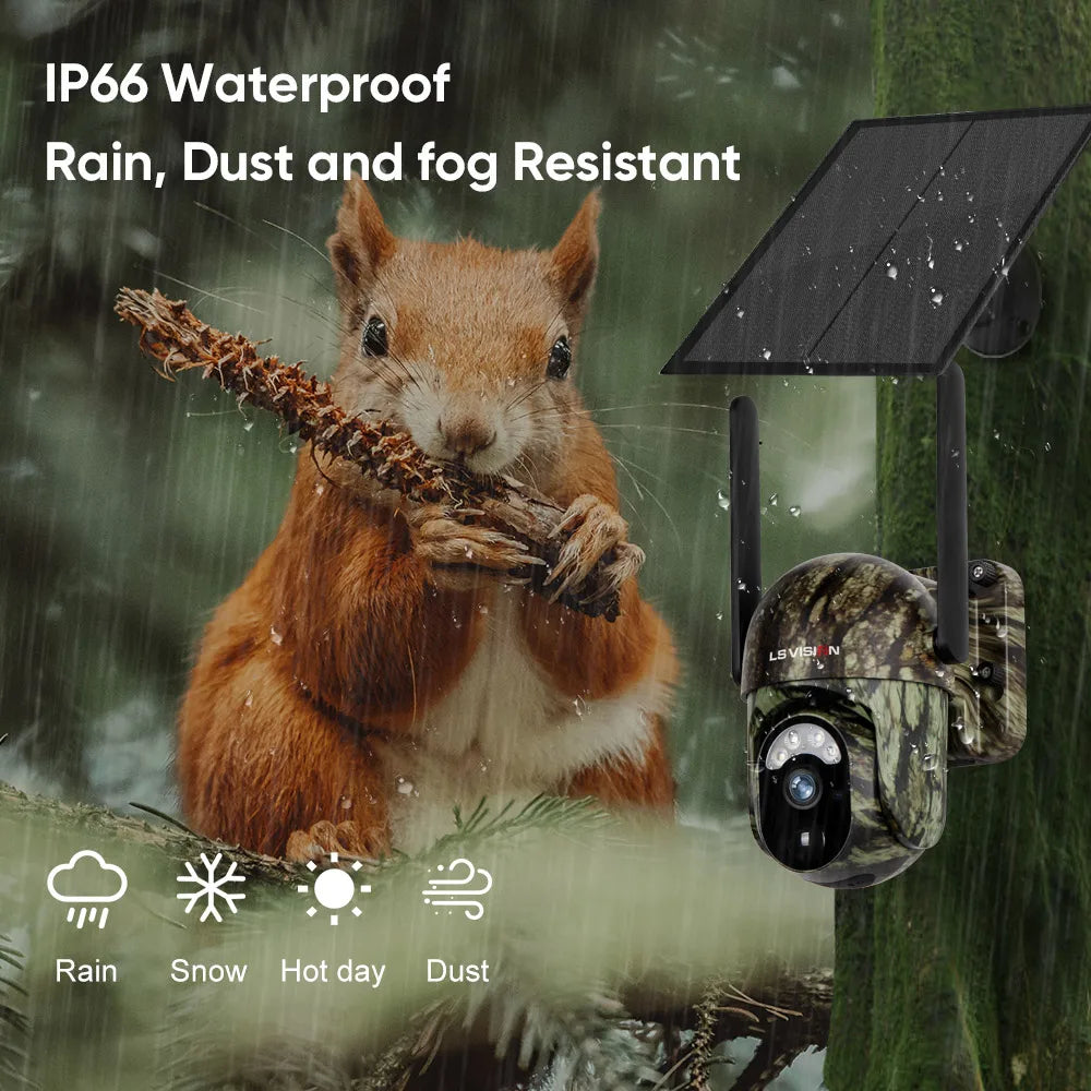 4G WiFi Solar Outdoor Camera 2K HD Color Night Vision