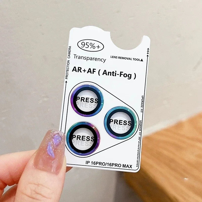 Blaues Metall Kameraobjektiv Schutz für iPhone 17