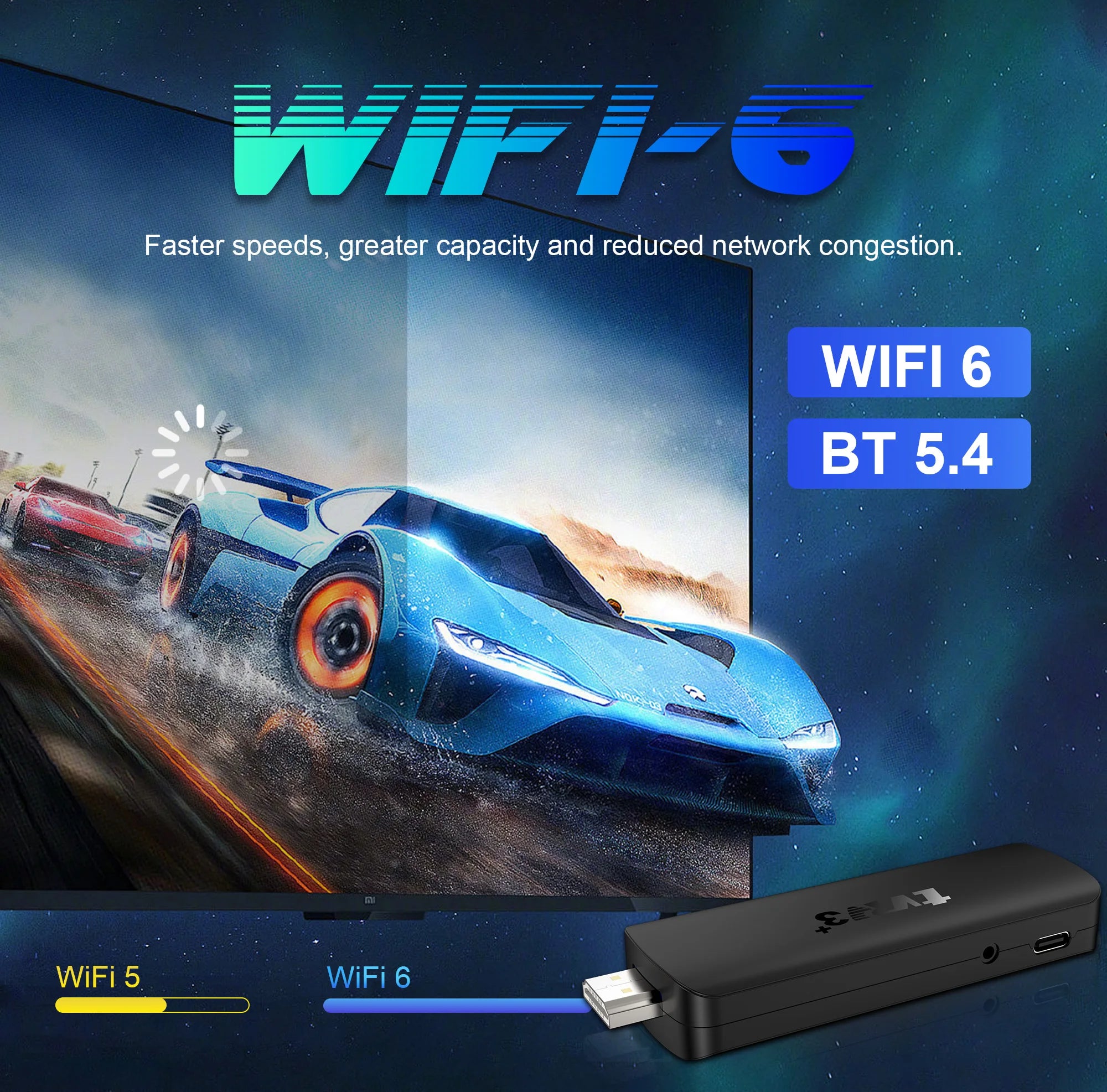 4K Android TV Stick mit WiFi6 und Sprachsteuerung
