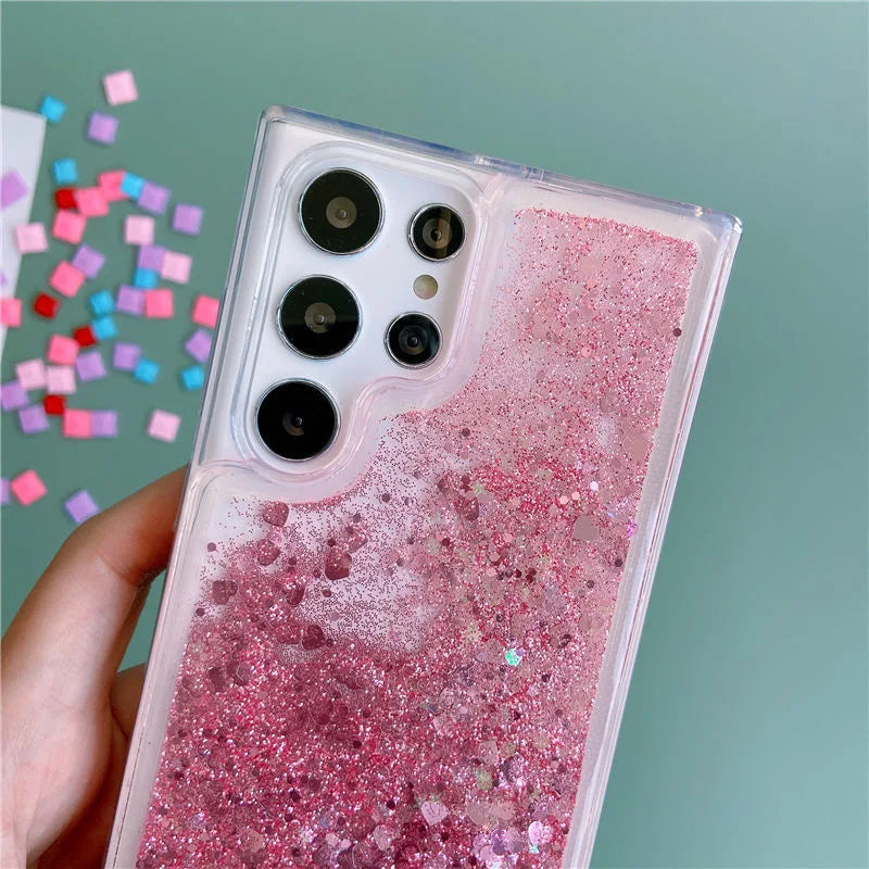 Flüssig Glitzer Hülle für Samsung Galaxy S25